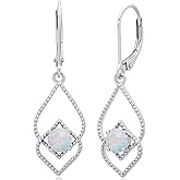 925 Sterling Silver Gemstone Hoop Earrings for Women | 0.9 Inch Round Birthstone Earrings for Women with Click Tops | Hypoallergenic Earring Hoops by MAX + STONE