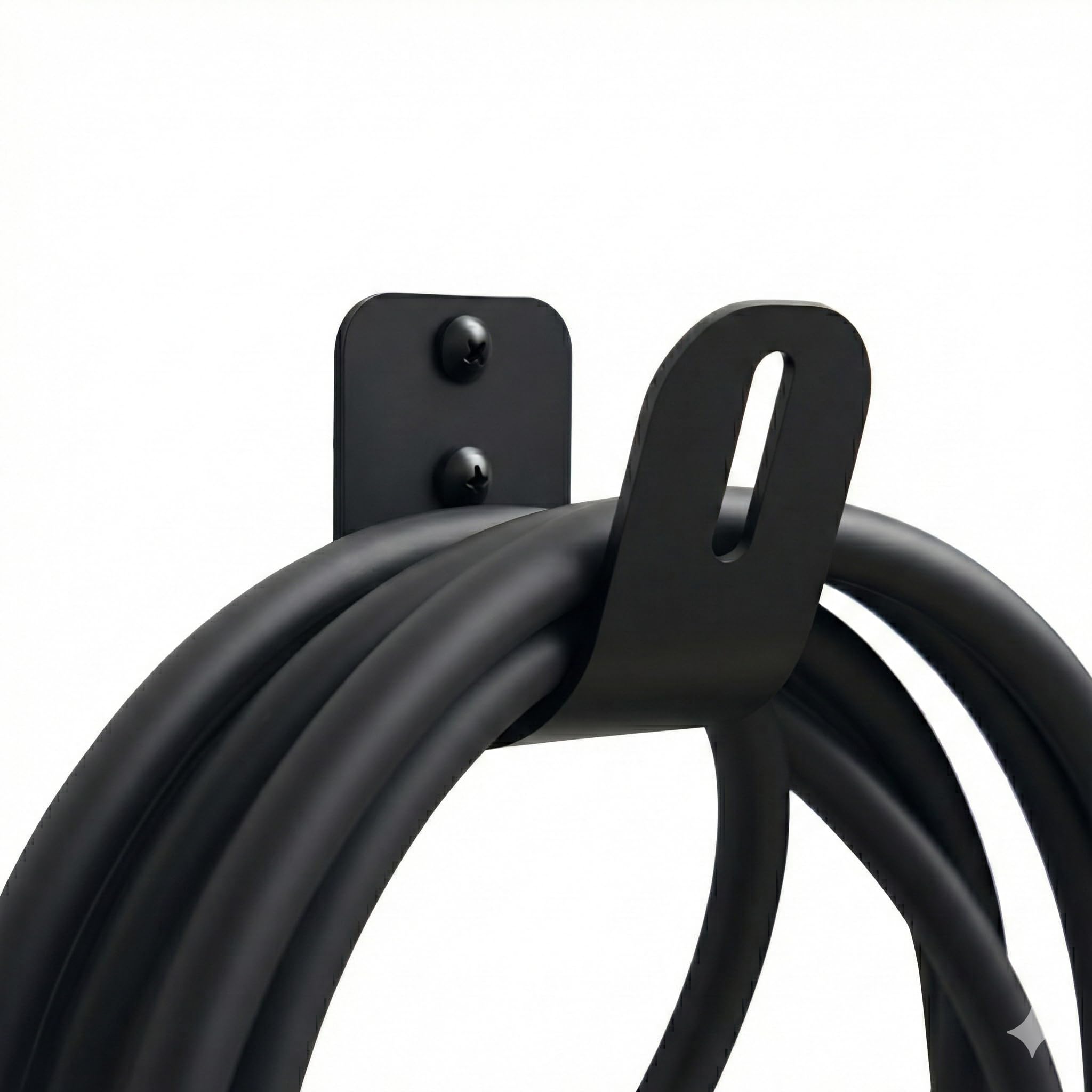 EVify Type 2 cable holder, wall mount for charging cable - Sturdy holder with smooth edges, incl. mounting accessories
