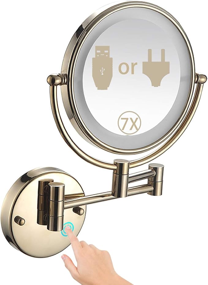 mirror,Bathroom Mirror Makeup Mirror with Lights and 7x Magnification