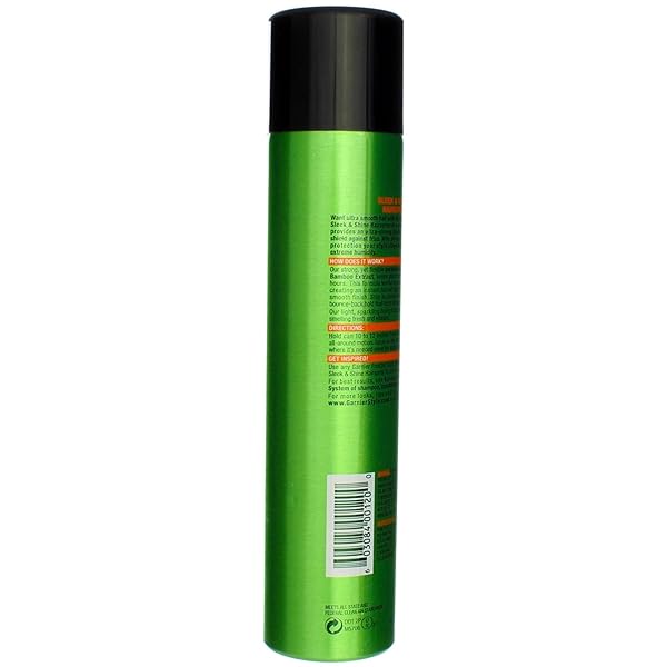 GARNIER FRUCTIS STYLE SLEEK AND SHINE ANTI-HUMIDITY HAIRSPRAY, ULTRA STRONG HOLD, FRIZZ PROTECTION 8.25 OZ, 1 COUNT (PACKAGING MAY VARY)