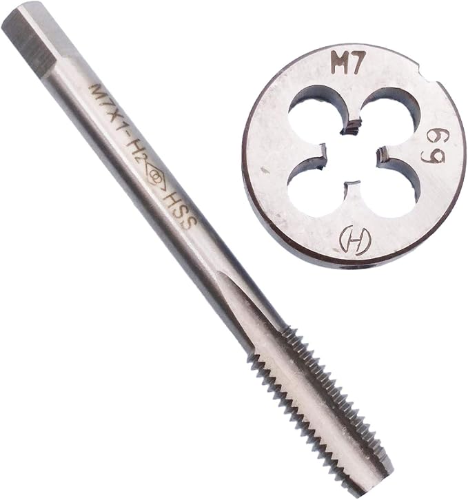 Silver HSS M10 X 1mm Tap & M10 X 1.0mm Die Metric Thread Right Hand