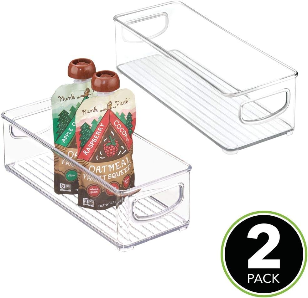 Mdesign Stackable Plastic Food Storage Bin With Handles For