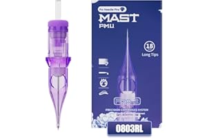 Mast Pmu Tattoo Needles 0803RL 20Pcs Premium 18mm Long Tips Pro Tattoo Cartridge Needles Diameter 0.25mm Round Liner