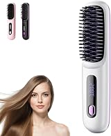 Baomaeyea Go Brush Pro UK Cordless Hair Straightener Brush 3 Temp 160-200°C view 1