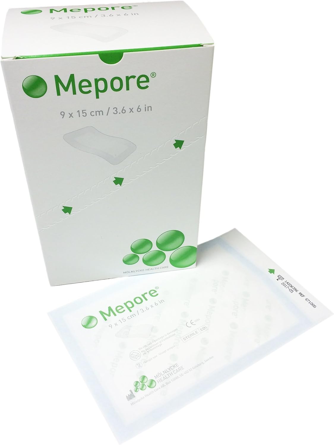 Mepore Island Adhesive Dressing: Sterile Non-Woven Fabric with Semi-Permeable Backing, 9 cm x 15 cm - Pack of 50