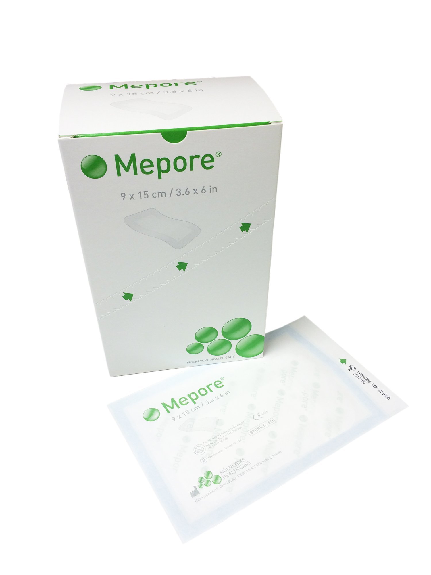 Mepore Island Adhesive Dressing: Sterile Non-Woven Fabric with Semi-Permeable Backing, 9 cm x 15 cm - Pack of 50