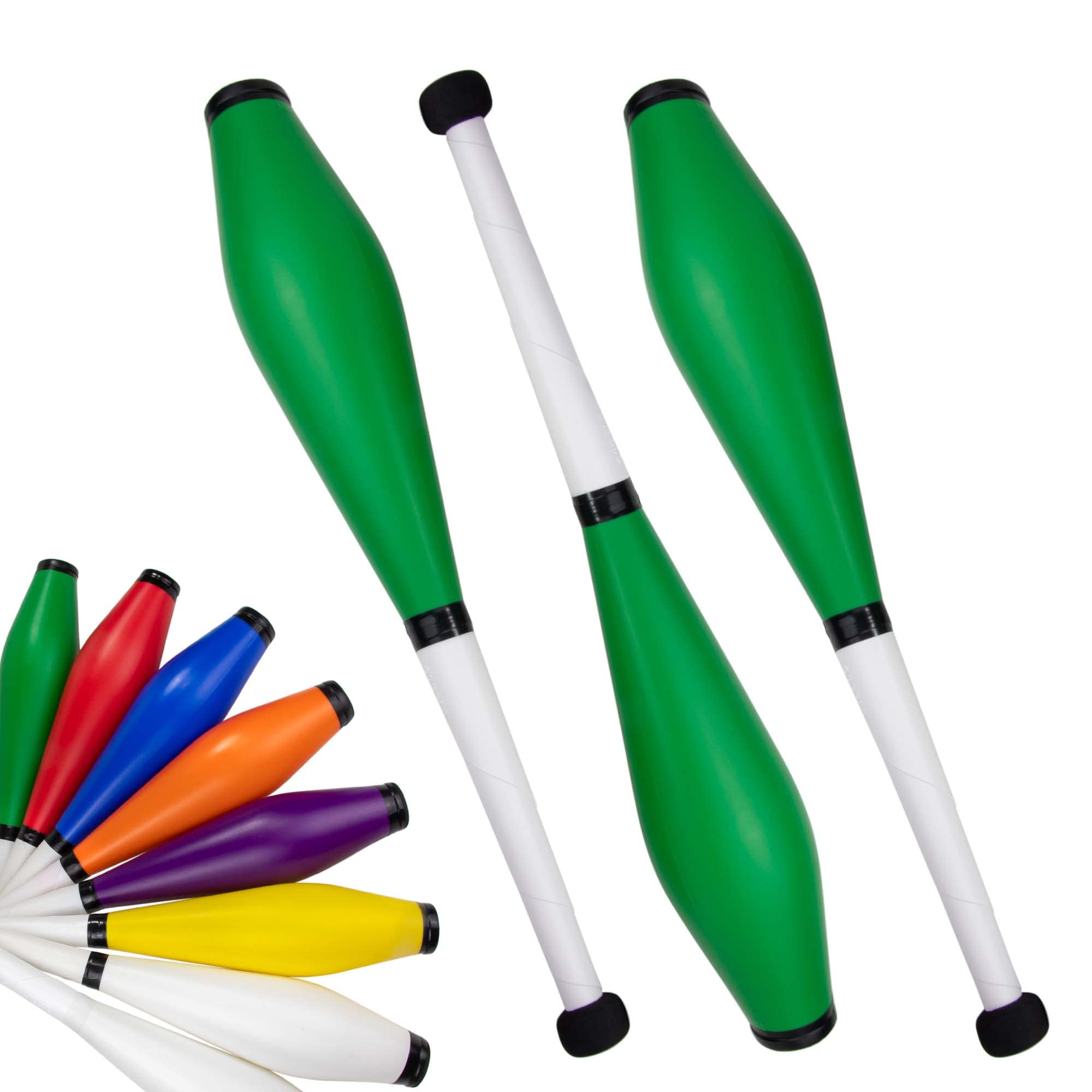 Juggle Dream Trainer Street Juggling Club Set of 3 Great Trainer Clubs - Juggling Set for Beginners and Advanced Jugglers (Green)