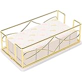 Winmien Napkin Holder with Marble Base, Guest Towel Paper Dispenser for Table, Modern Metal Napkin Stand, Ideal for All Bathroom Vanity, Kitchen Decor Accessories (Gold, 3.2 Inch)