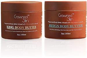 Crowned Skin King and Reign Cologned Body Butter Bundle | Sandalwood, Leather, Fresh, and Nautical Scents | Infused with Organic Shea & Mango Butters | Moisturizing Formula with All-Day Fragrance