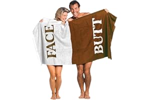 GIELYPANO Cotton Novelty Bath Towel - Face Butt Design, 60x30 Inches, Perfect for Sunbathing and Pool Use (1-Piece)