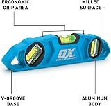 OX Tools 9" Torpedo Level Die-Cast Aluminium Body 3 Vials V-Groove view 2