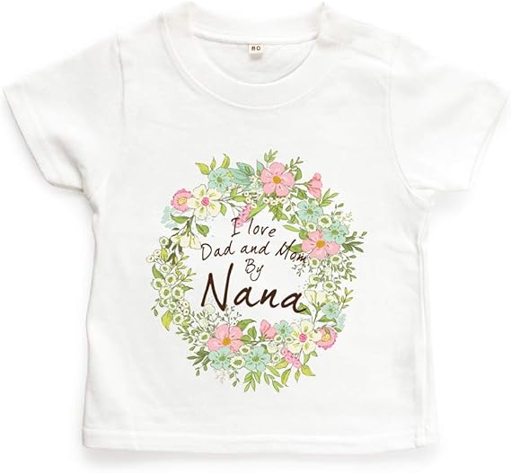 Amazon Co Jp 名入れ キッズ ベビー Tシャツ フラワー01 リース 花 80cm 90cm 100cm 110cm 1cm 130cm 名前入り 出産祝い ギフト 誕生日 かわいい 服 ファッション小物