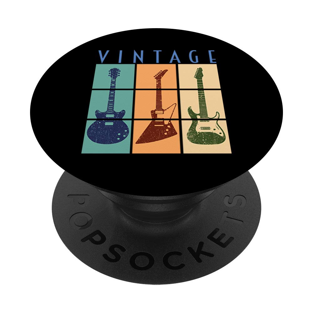 Retro Vintage Guitar Gift Ideas Cool Classic Guitars Tee PopSockets Grip and Stand for Phones and Tablets