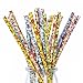 175ct Floral Paper Straws Drinking Disposable Assorted Colors for Wedding Birthday Party Events and Crafts 7 3/4''
