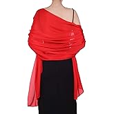 Boao Women Scarves Soft Long Satin Shawl Wrap Light Sheer Scarf for Wedding Party Accessory