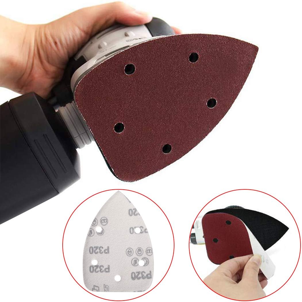 sourcing map Detail Sander Sandpaper, Triangular Sanding Paper, Hook and Loop Sanding Pads, Triangle Oscillating Multi Tool - Image 5