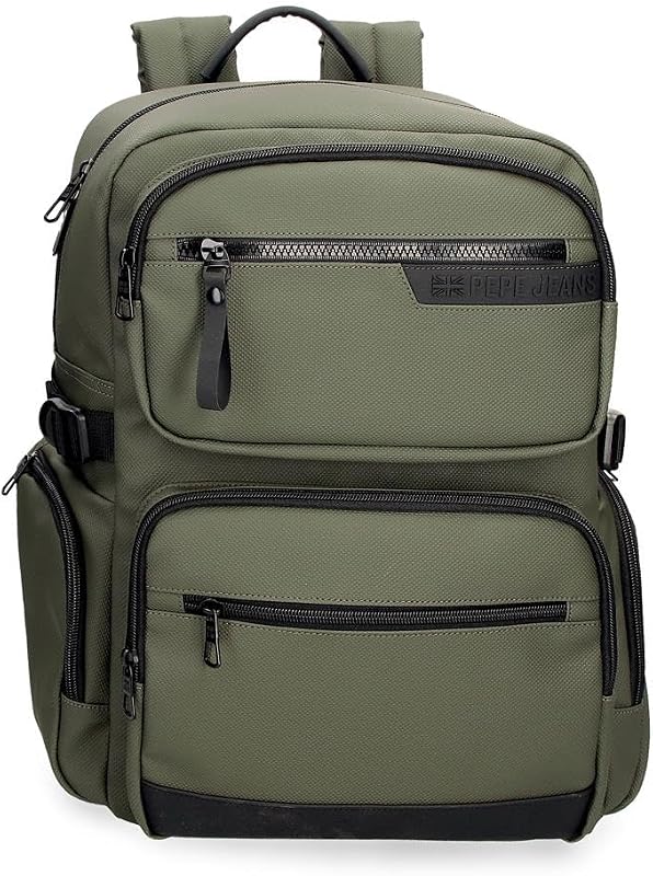 Dorking Sac à Dos pour Ordinateur Portable Adaptable 15.6 inch Vert 28x40x16 cm Polyester with Détails en Cuir Synthétique 17.92L par Joumma Bags — photo 1 sur 5