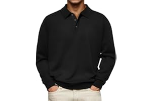 Rela Bota Men's Polo Shirts Long Sleeve Collared Casual Golf T-Shirts Knit Pullover Classic Style
