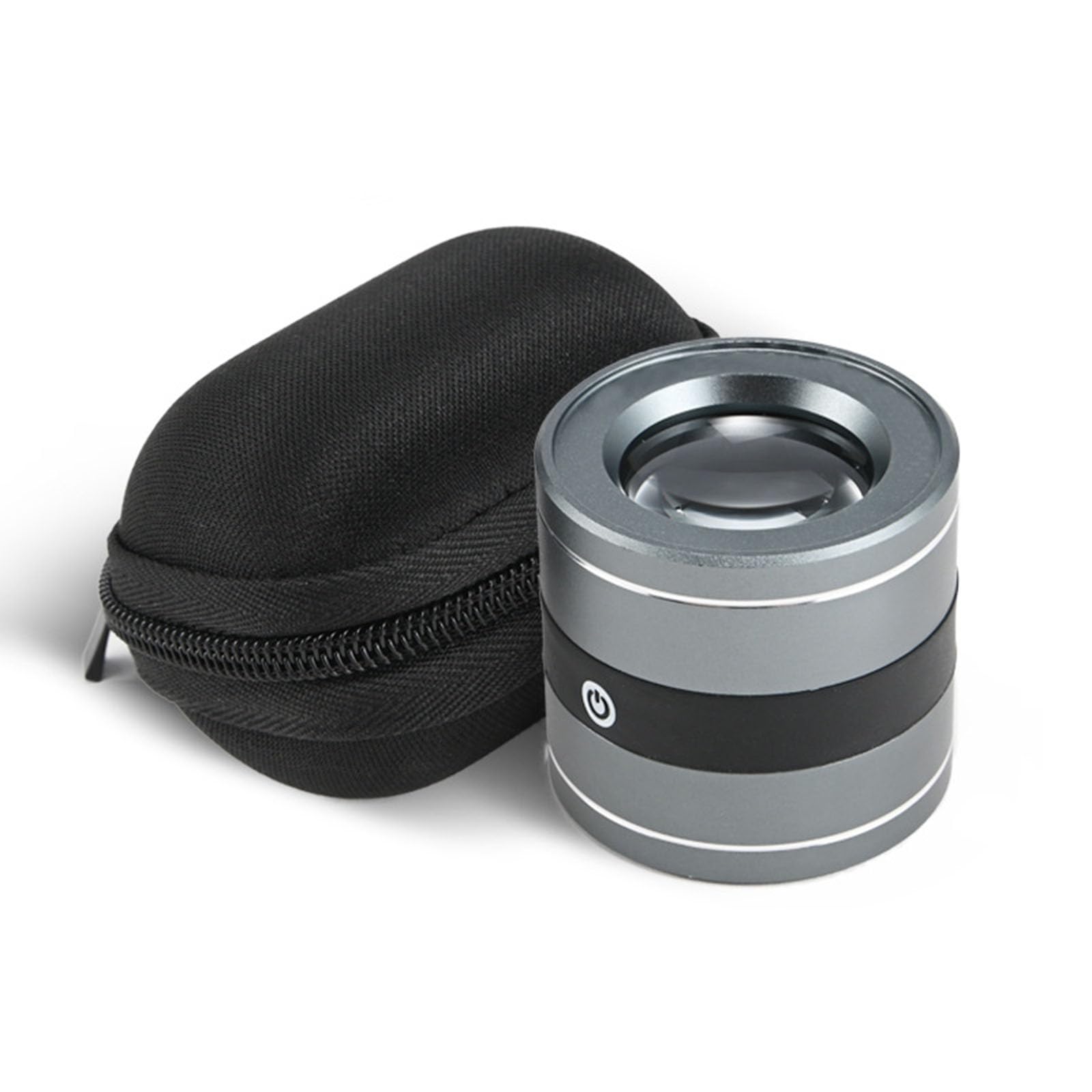 Meichoon Cylinder Magnifier USB Rechargeable 10X Magnification Optical Lens with 2 LED Lights 2 UV Lights Easy to Carry Gemstone Jewelry Rock Stamps Coin Identification