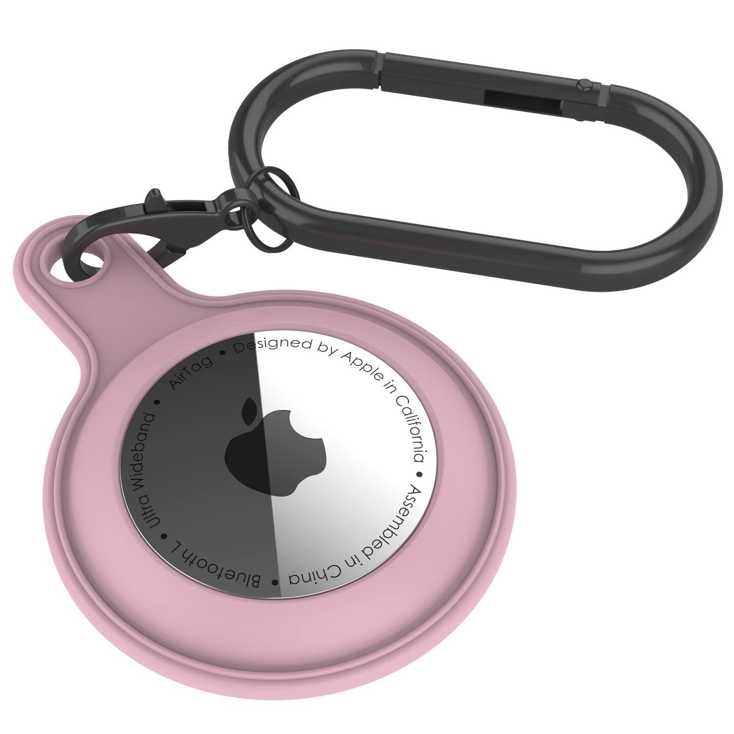 Punkcase Silicone Case for AirTag Anti-Scratch Protective Skin Cover Holder with Loop Keychain for AirTags | Securely Attaches to Keys, Backpacks, and Luggage [Baby Pink]