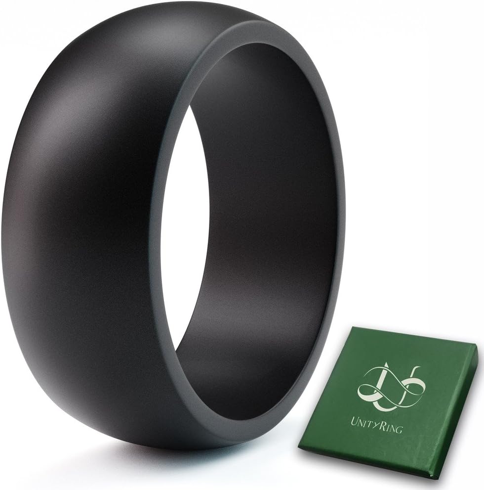 UnityRing Silicone Wedding Ring for Men and Women (Onyx Black, 10)