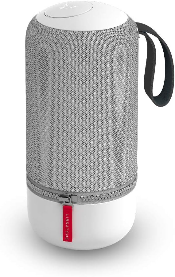 Libratone Zipp Mini Wifi Bluetooth Smart Speaker, 360° Loud Stereo Sound with Dual Mic Build-in, Deep Bass, 12 Hour Playtime, Airplay2 and Spotify connect, Work with Alexa(Cloudy Grey)