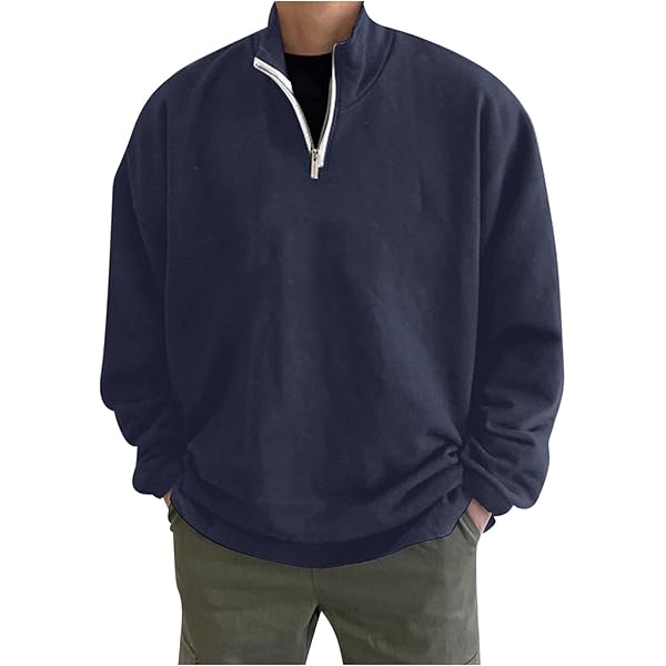 Men's Dry-Fit Active Quarter Zipper Long Sleeve Athletic