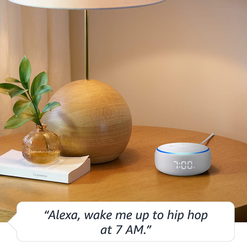 Allnew Echo Dot (3rd Gen) with Clock and Alexa Sandstone Simply