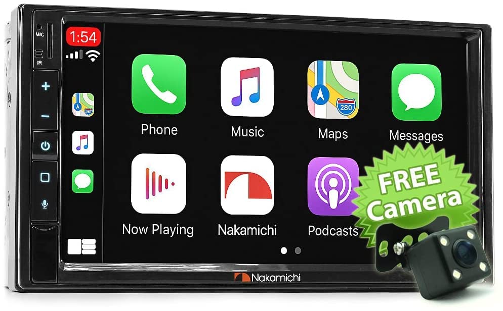 7-inch Nakamichi NAM3510-M7 Licensed CarPlay Android Auto Multimedia Head Unit Radio Stereo Universal Double DIN MP3 MP4 1080p USB SD Card Bluetooth