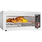 Popfoodex Salamander Broiler, 1500W Electric Cheese Melter w/ 550&deg;F Heating and Stainless Steal Body, Commercial Broiler w/Removable Crumb Tray, Salamander Grill For Pizza, Grill Steaks, Sandwiches