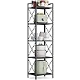 Amazon.com: SONGMICS 5-Tier Metal Storage Rack, Shelving Unit with X ...