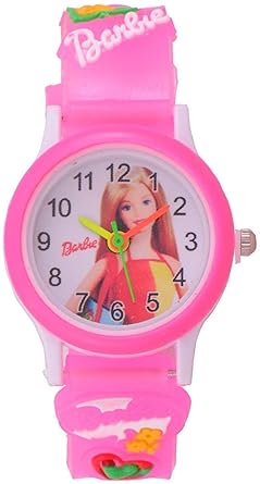 Barbie Analogue White Dial Round Girl's Watches for Girls/Kids Watch for Girls/Watch for Girl/Kids Watch/Barbie...