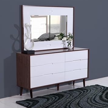 Evok Lukas Dresser (White and Walnut)