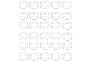 DANGJUACUA 30Pcs Baseball Holder, Clear Acrylic Ball Stand Ring for Display - Sphere Holders for Baseballs, Softballs, Tennis Balls, Golf Balls, Marbles, Easter Eggs & Collections