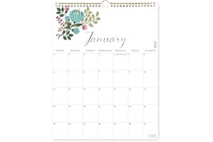 S&O Twelve Flowers 18 Month Wall Calendar 2026-2027 for Home - Tear-Off Monthly Calendar January 2026-June 2027 - Academic Wa