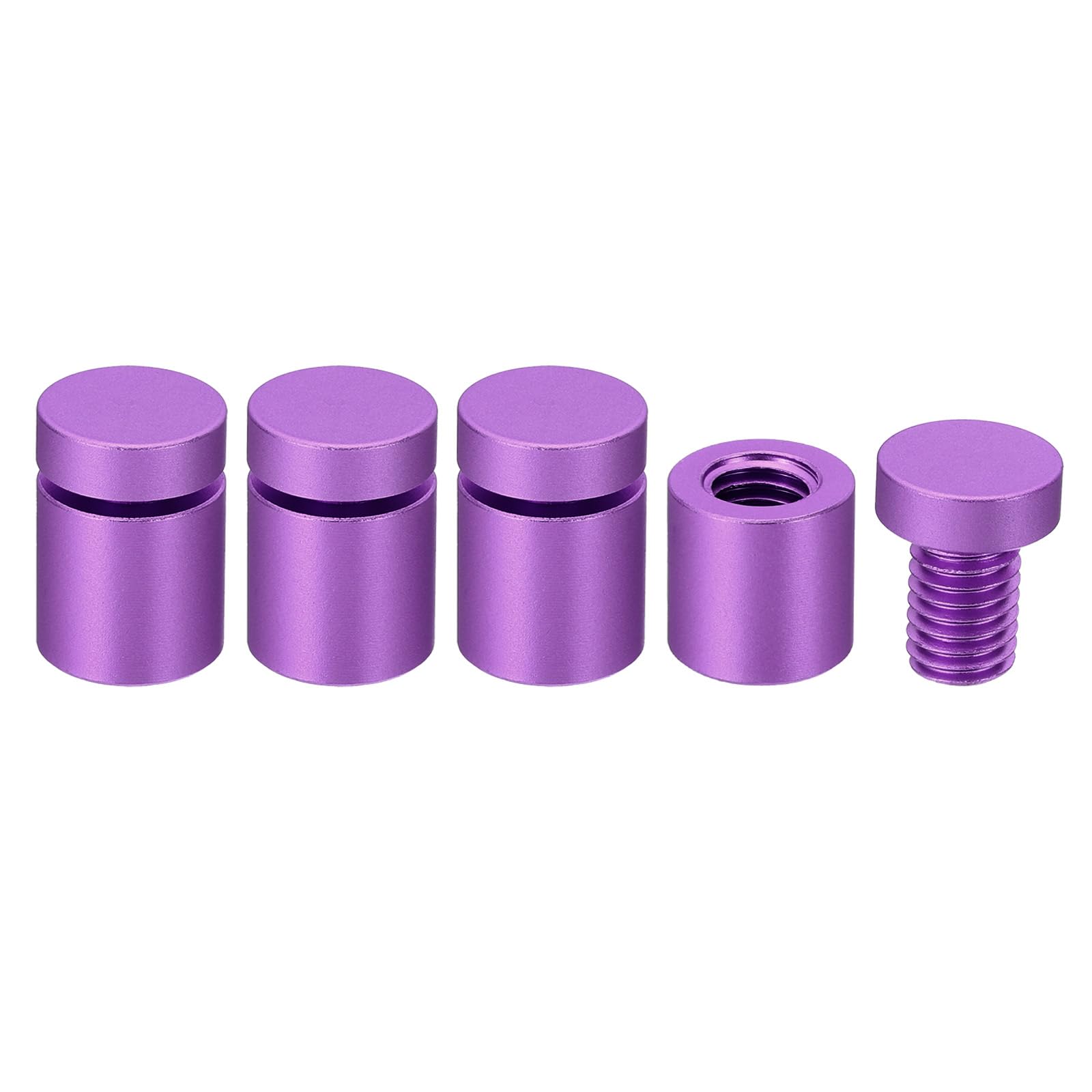 PATIKIL 1/2 x 0.7 inch Sign Standoff Screws, 4 Pcs Stainless Steel Wall Standoff Mounting Hardware Advertising Glass Nail for Hanging Acrylic Picture Frame Acrylic Panel, Purple
