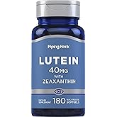 Piping Rock Lutein and Zeaxanthin Supplement | 40 mg | 180 Softgels | Eye Vitamins from Marigold Flower Extract | Non-GMO, Gluten Free