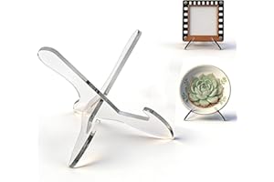 X-Shape Acrylic Plate Display Stands , Clear Acrylic Tabletop Easel,Bowl Plate Platter,Photo and Card Display Stand, Picture 