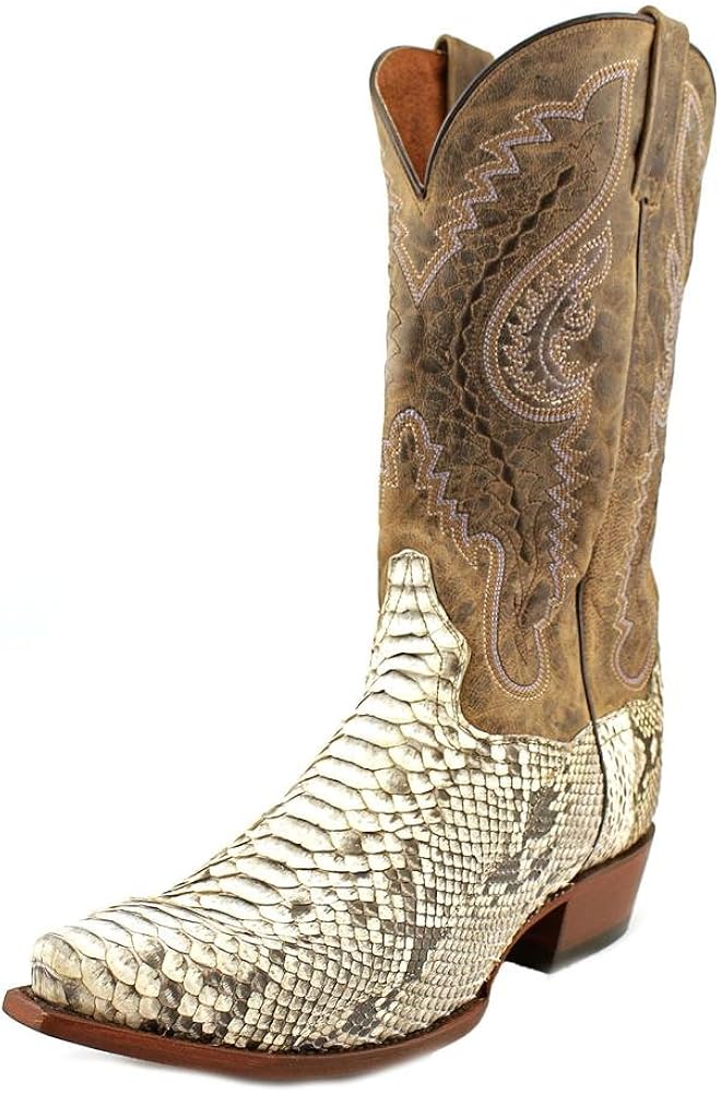 Dan Post Men's Python Orlando Cowboy Boot Snip Toe Natural