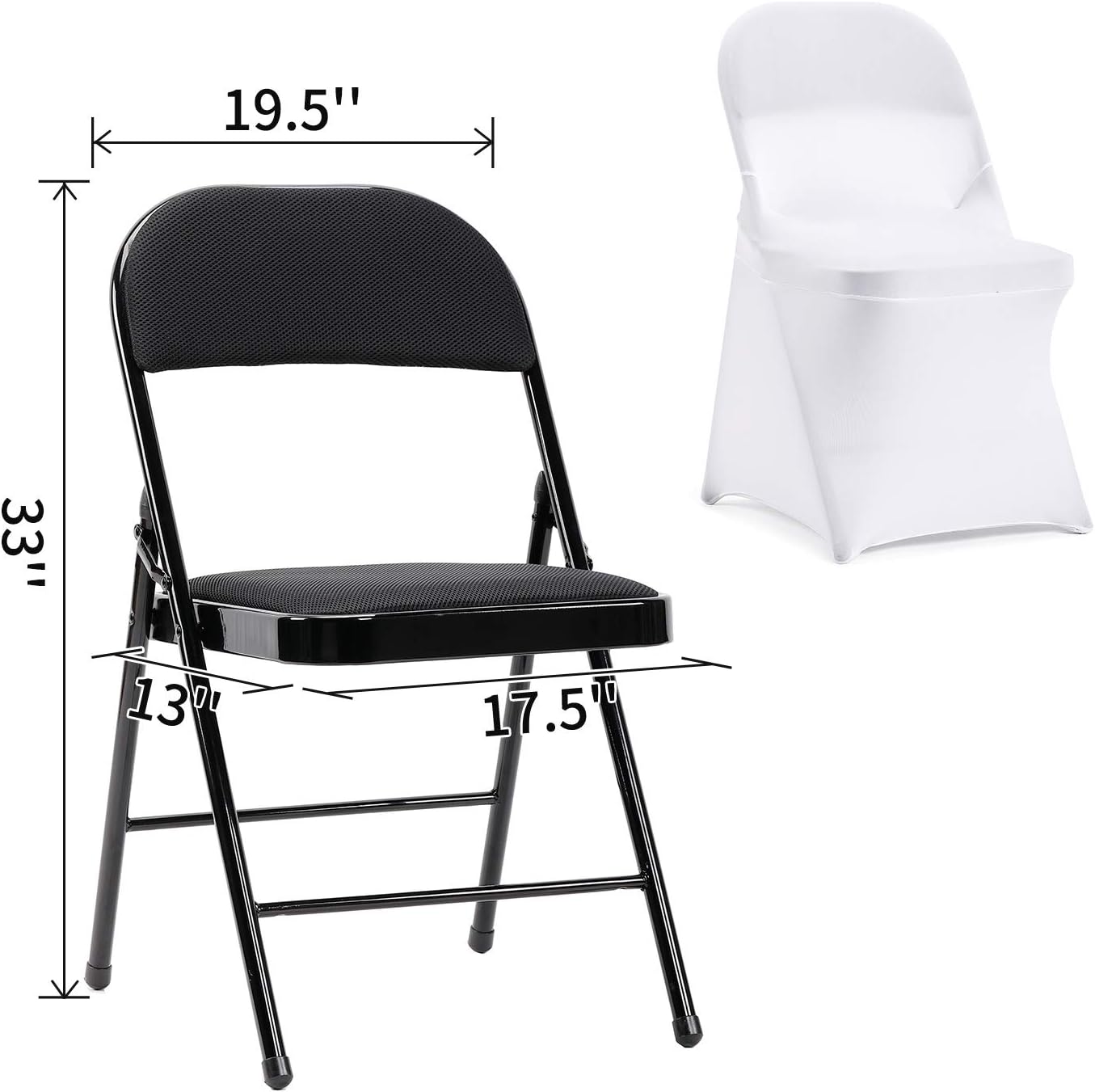 12pcs Stretch Spandex Folding Chair Cover for Wedding Party Dining Banquet Event (12, White): Kitchen & Dining