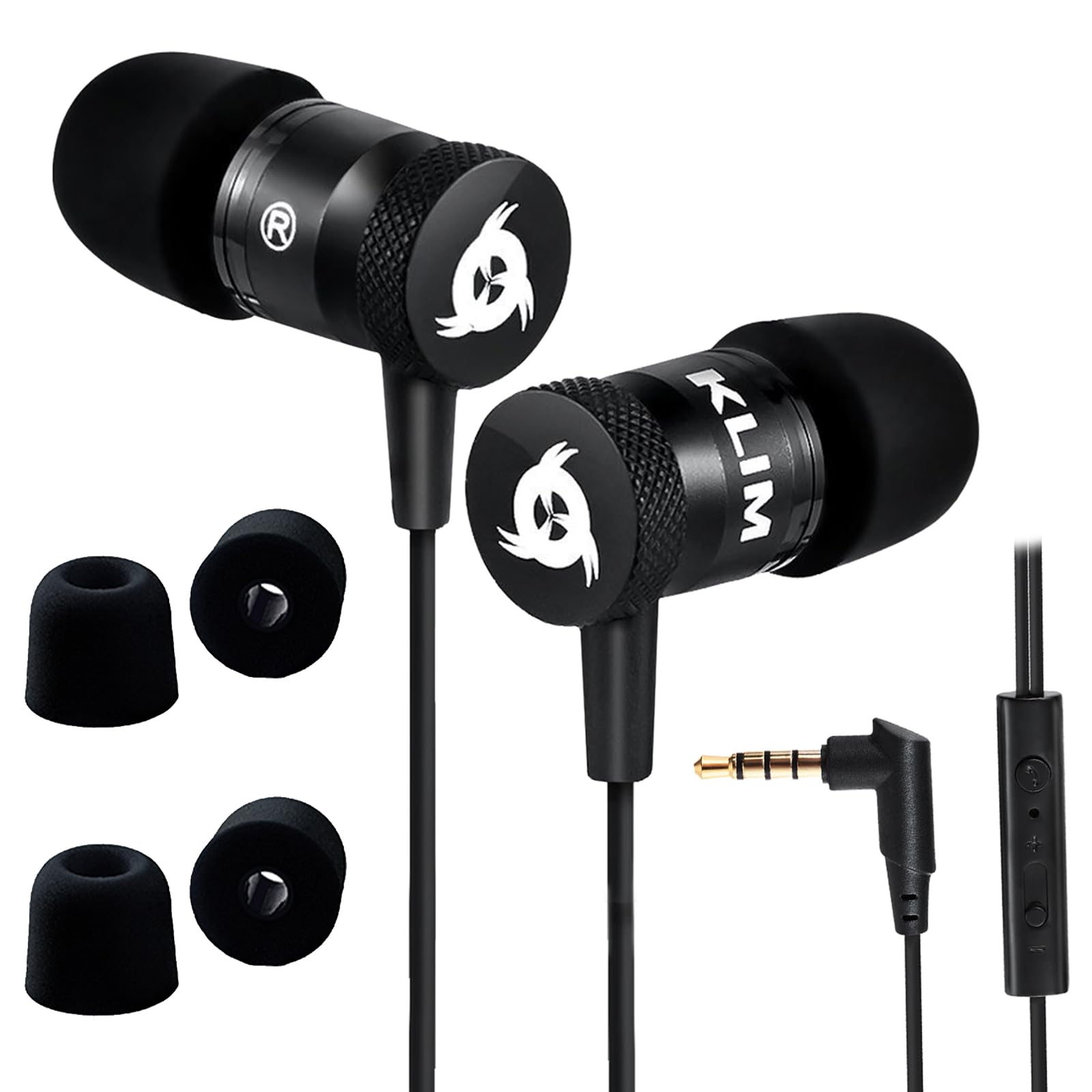 Photo 1 of KLIM Fusion Earbuds with Microphone - New - Innovative: in-Ear with Memory Foam - Long-Lasting Wired Ear Buds - Earphones with Mic and 3.5mm Jack - Metalic
