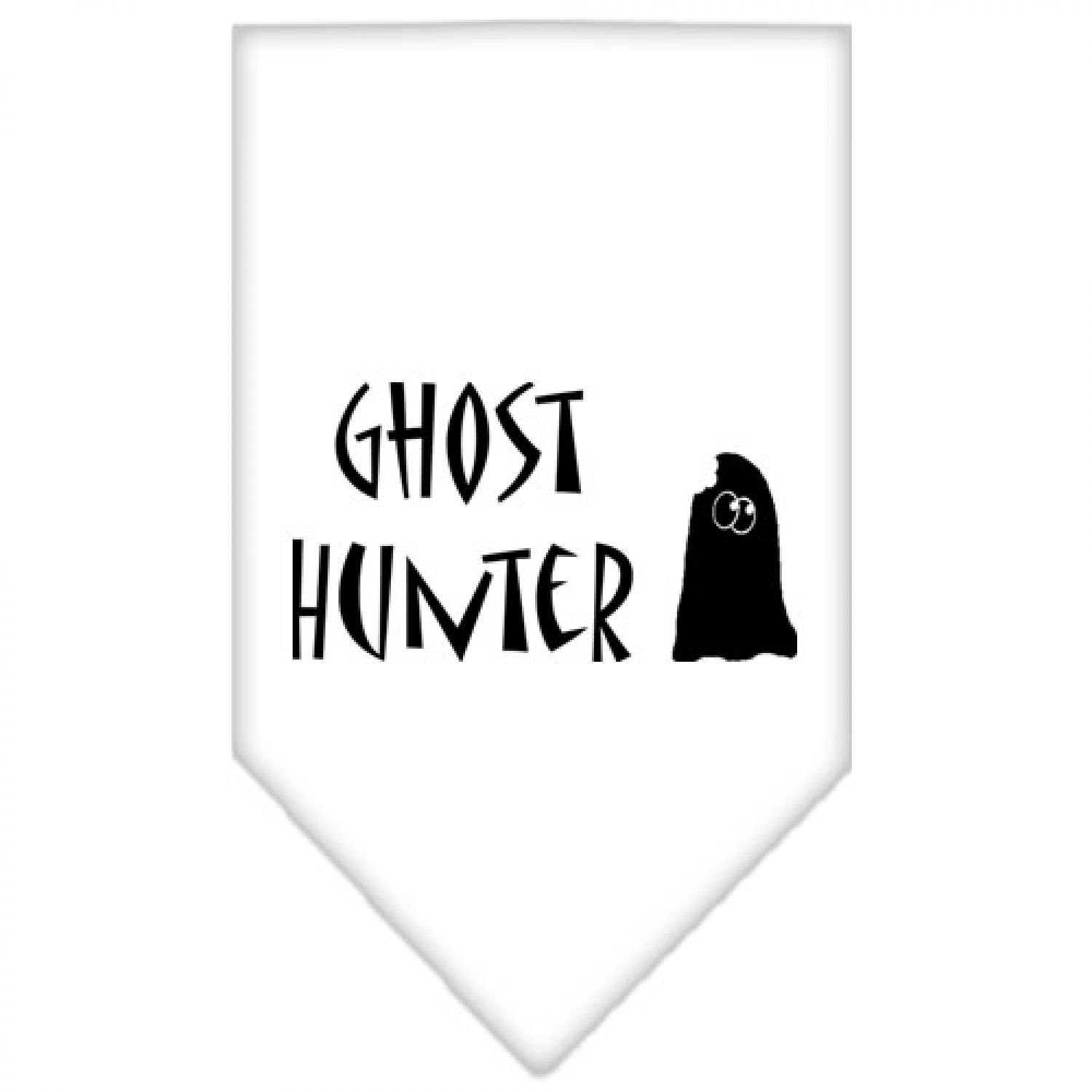 Mirage Pet Products Ghost Hunter Screen Print Bandana for Pets, Large, White