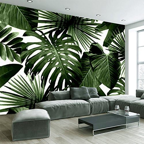 Wallpaper Experten Custom Photo Wallpaper Retro Tropical Rain Forest Palm Banana Leaves 3D Wall Mural Cafe Restaurant Theme Hotel Backdrop Frescoes350cmX245cm