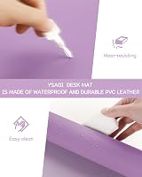 YSAGi Non-Slip Desk Pad 80x40 cm Purple Waterproof PVC Leather Desk Protector view 5