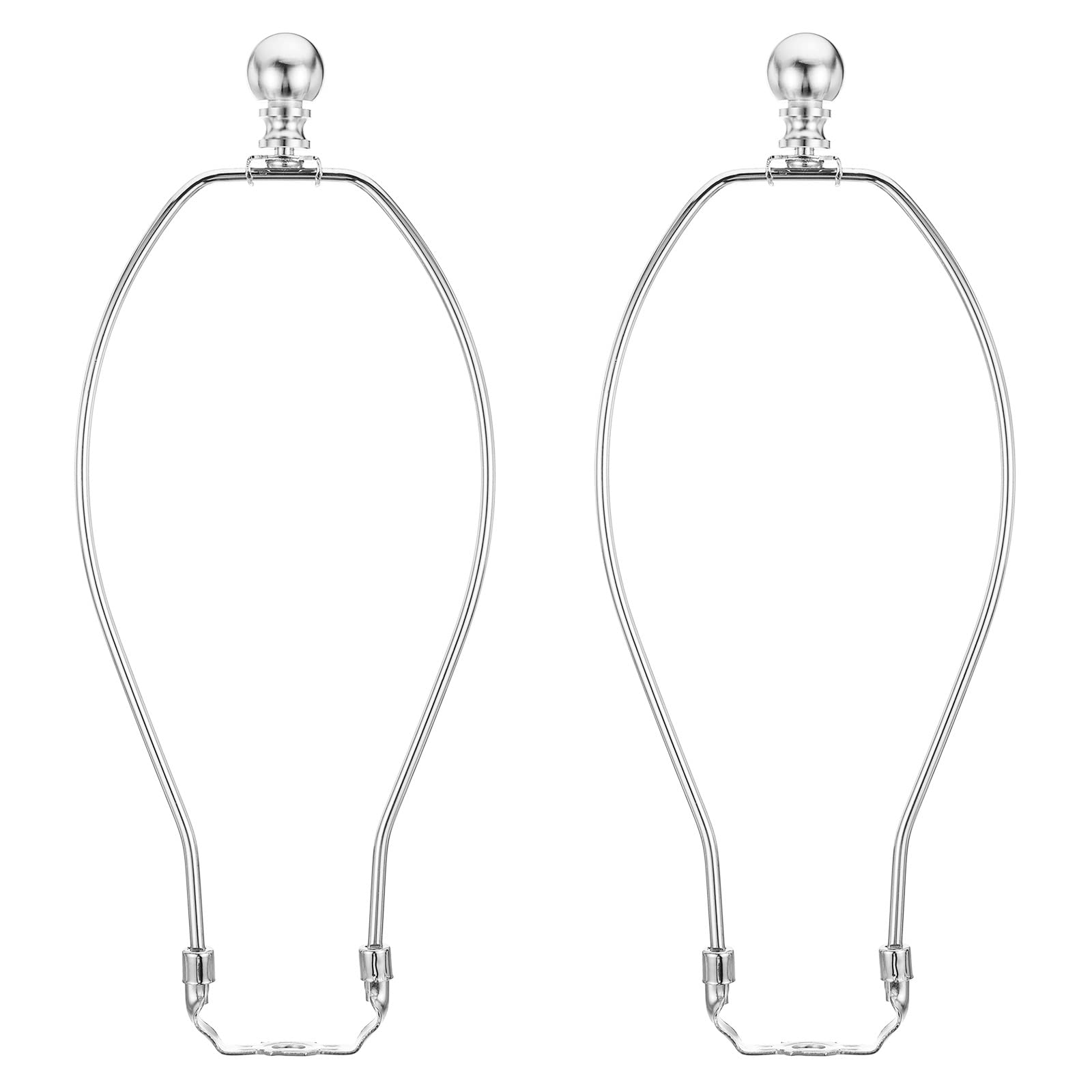 PATIKIL 11 Inch Lamp Harp Kit with Finial, 2 Set Detachable Shade Bracket Holder, DIY Lighting Accessories for Table Floor Lamps, Chrome