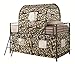 Coaster Home Furnishings Camouflage Rustic Metal Twin Size Army Camouflage Tent Loft Bed Frame with Ladder and Guardrails Fully Slatted Mattress Ready Foundation Green 460331