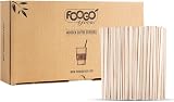 FOOGO Green 500pcs Wooden Coffee Stirrers Extra Long 14cm FSC Certified