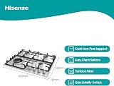 Hisense GM773XF 75cm Gas Hob 5 Burners Wok Ring Easy Clean Stainless Steel view 2