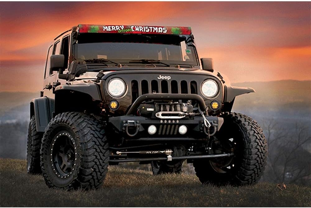 Aerolidz 52" Merry Christmas Insert For Dual Row Light Bar Silencer Off Road Exterior Car Parts AXI-XMASOR52