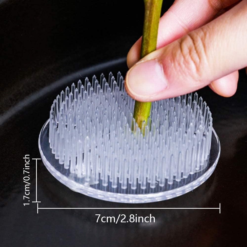 Set of 2 Flower Frog Clear Plastic Pin Frog Flower Arrangement Holder 2.76